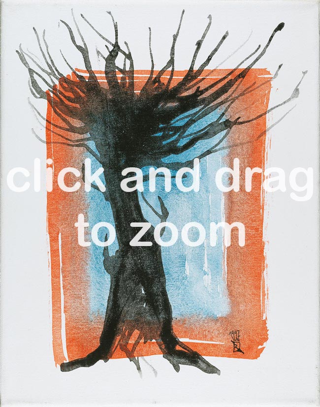 09 Baum Beispiel für Wald - Tempera Leinwand