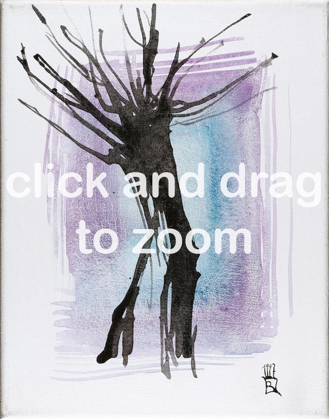 11 Baum Beispiel für Wald - Tempera Leinwand