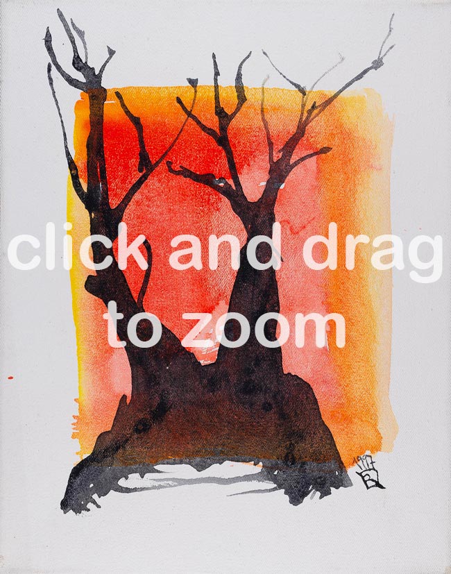 14 Baum Beispiel für Wald - Tempera Leinwand