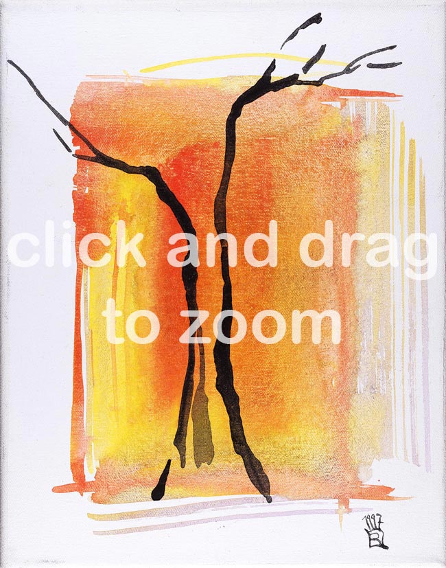 19 Baum Beispiel für Wald - Tempera Leinwand